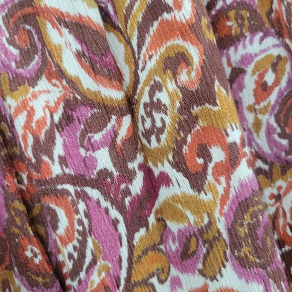 Garnet Hill Mila Crepe Pull On Skirt S Paisley Floral Pockets Cute Summer Maxi - Picture 7 of 8